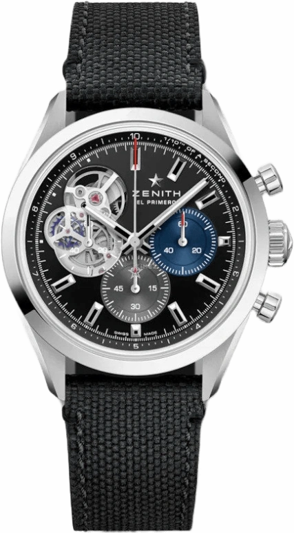 Zenith,El Primero 39.50mm,39.50mm,Stainless Steel,Black,Automatic,Chronograph,Column Wheel,03,03.3300.3604/21.C822