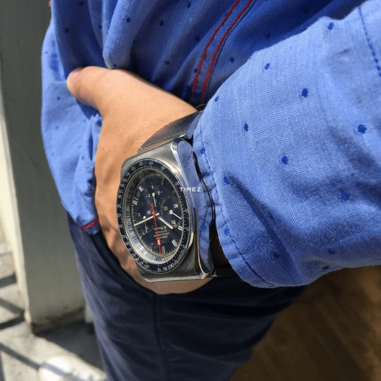 Zenith,Icons 38mm,38mm,Stainless Steel,Blue,Automatic,Chronograph,Day,01,01.0140.415
