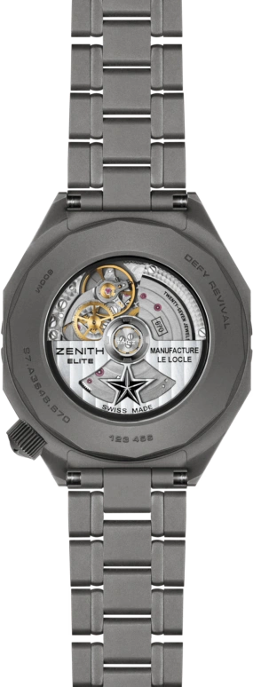 Zenith,Revival 43mm,43mm,Titanium,Black,Yellow,Automatic,Day,50hours,97,97.A3648.670/21.M3648