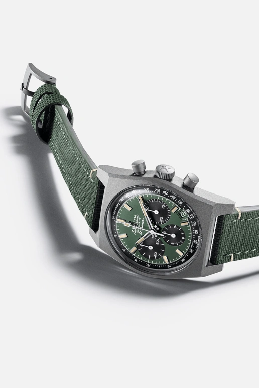Zenith,Chronomaster 37mm,37mm,Titanium Gold,Luminous,Cream,Khaki Green,Automatic,Chronograph,Day,97,97.T384.400/57.C856