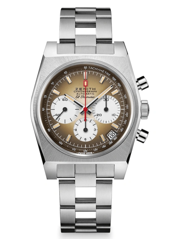 Zenith,Icons 37mm,37mm,Stainless Steel,Brown,Automatic,Chronograph,Day,A385