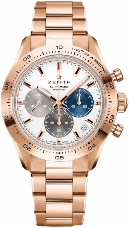Zenith,Chronomaster Sport 41mm,41mm,Rose Gold,White,Automatic,Chronograph,Day,18,18.3101.3600/69.M3100
