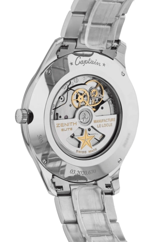 Zenith,Elite 40mm,40mm,Stainless Steel,Silver White,Automatic,Day,50hours,03,03.2020.670/01.M2020