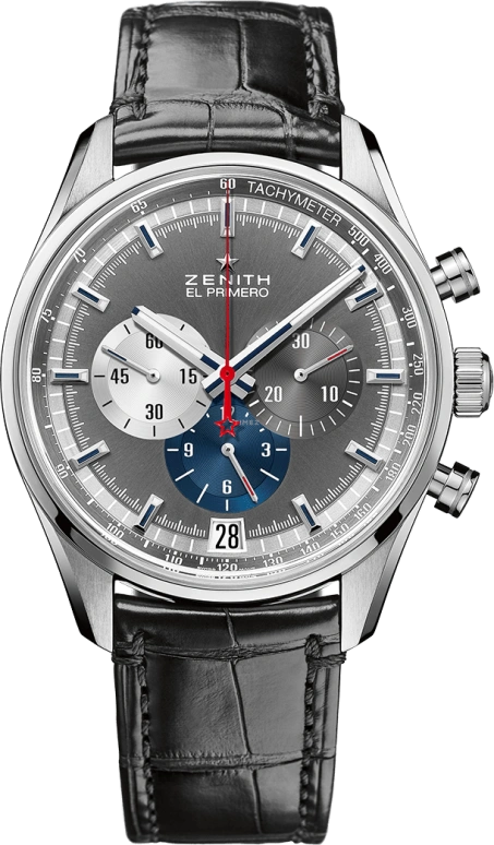 Zenith,El Primero 42mm,42mm,Stainless Steel,Grey,Automatic,Chronograph,Day,03,03.2040.400/26.C496