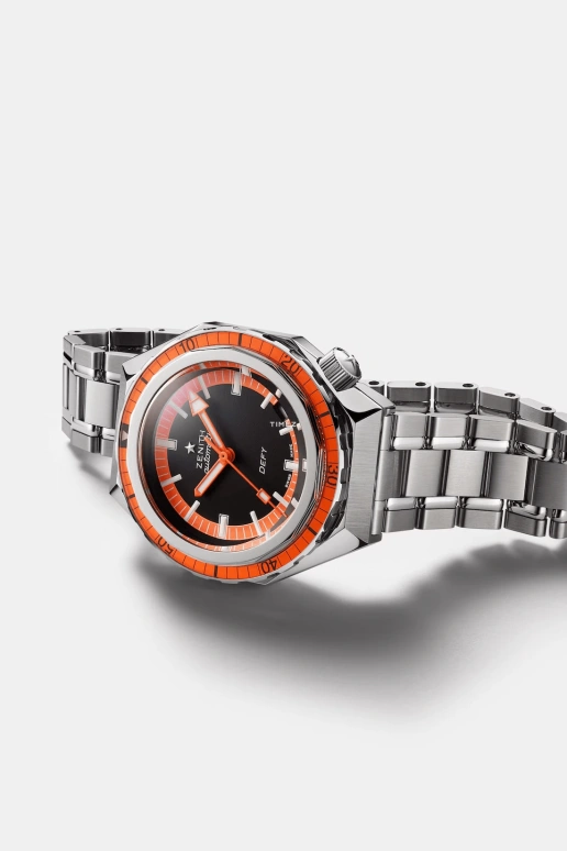 Zenith,Revival 37mm,37mm,Stainless Steel,Orange,Black,Automatic,Day,Sapphire,Crystal Glass,03,03.A3648.670/21.M3648