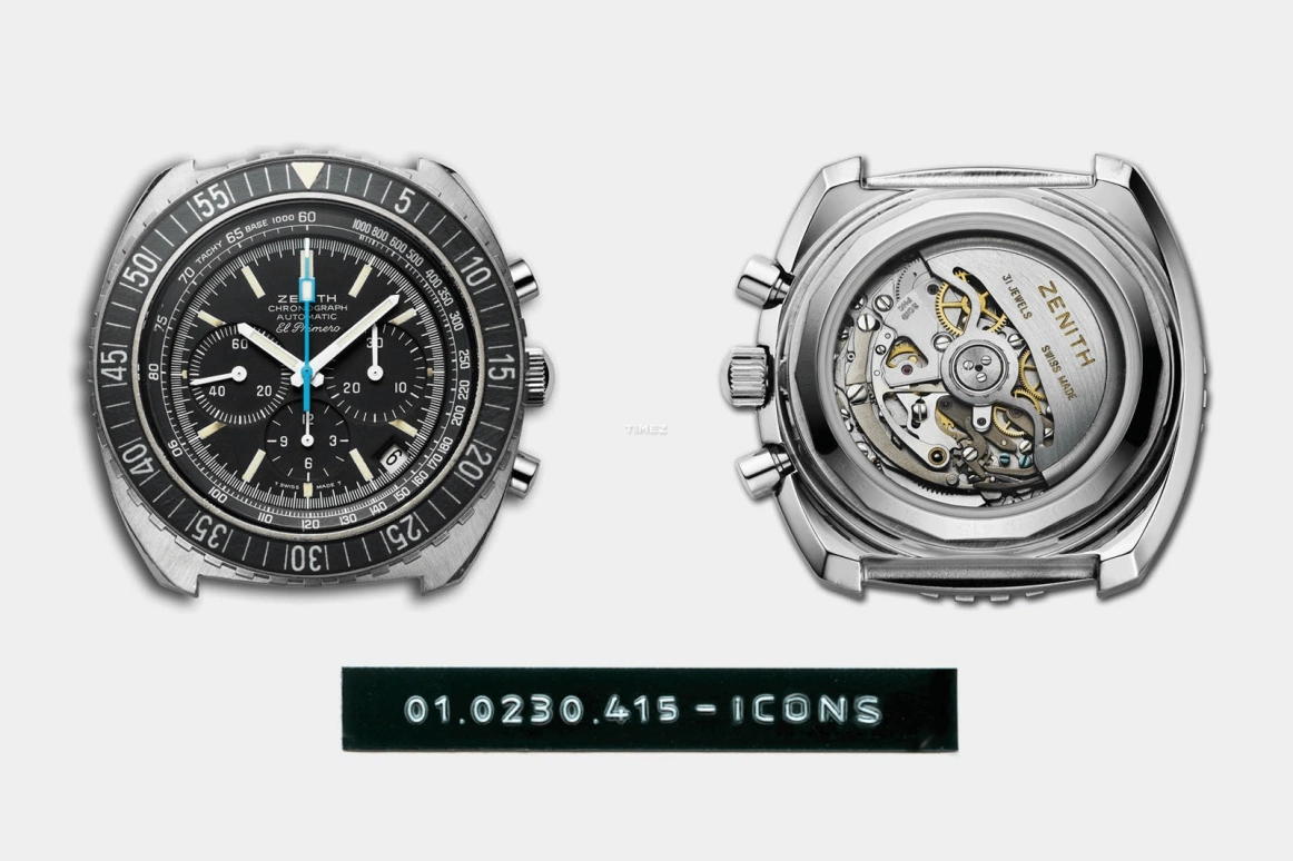 Zenith,Icons 44mm,44mm,Stainless Steel,Black,Automatic,Chronograph,Day,Flyback,01,01.0230.415