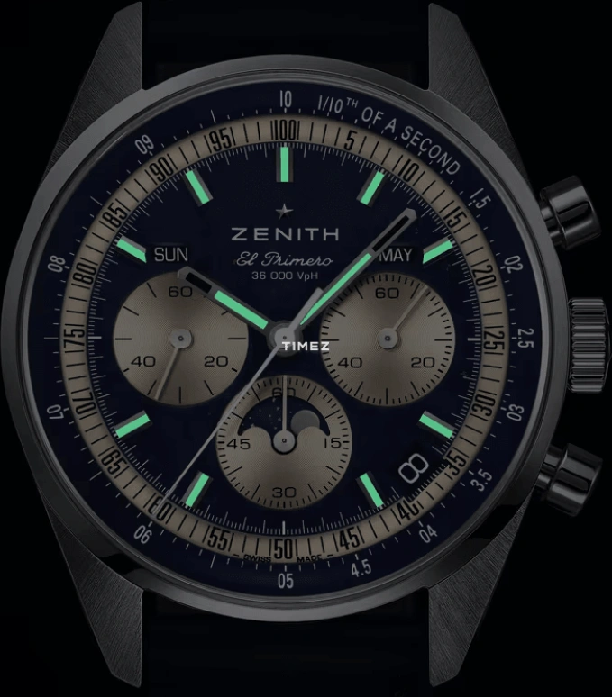 Zenith,Chronomaster Original 38mm,38mm,Stainless Steel,Blue,Silver,Automatic,Chronograph,Moonphase,Month,Date,60hours,In-house Caliber,03,03.3400.3610/51.C910