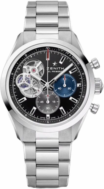 Zenith,El Primero 39.50mm,39.50mm,Stainless Steel,Black,Automatic,Chronograph,Column Wheel,03,03.3300.3604/21.M3300
