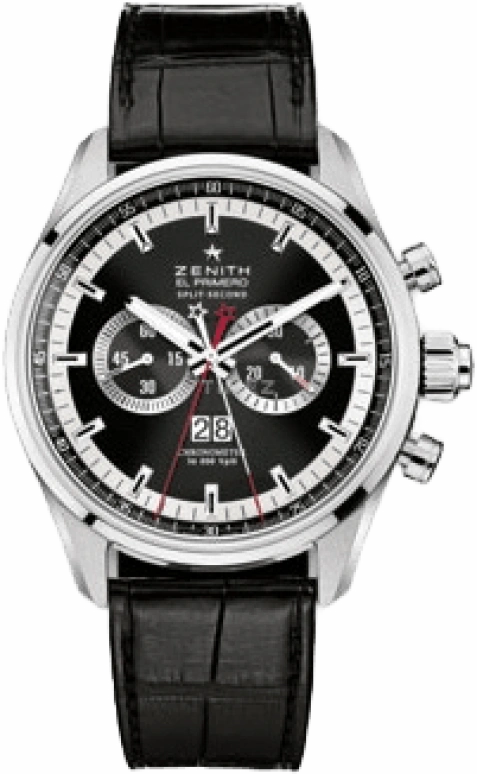Zenith,El Primero 44mm,44mm,Stainless Steel,Black,Automatic,Chronograph,Rattrapante,Big Date,03,03.2050.4026/91.C630