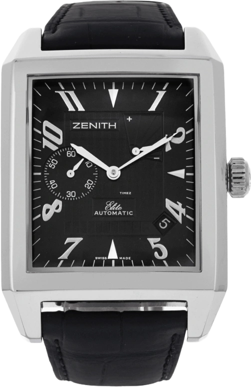 Zenith,Other 41mm,41mm,Stainless Steel,Black,Automatic,Day,Power Reserve Indicator,03,03.0550.685/21.C503