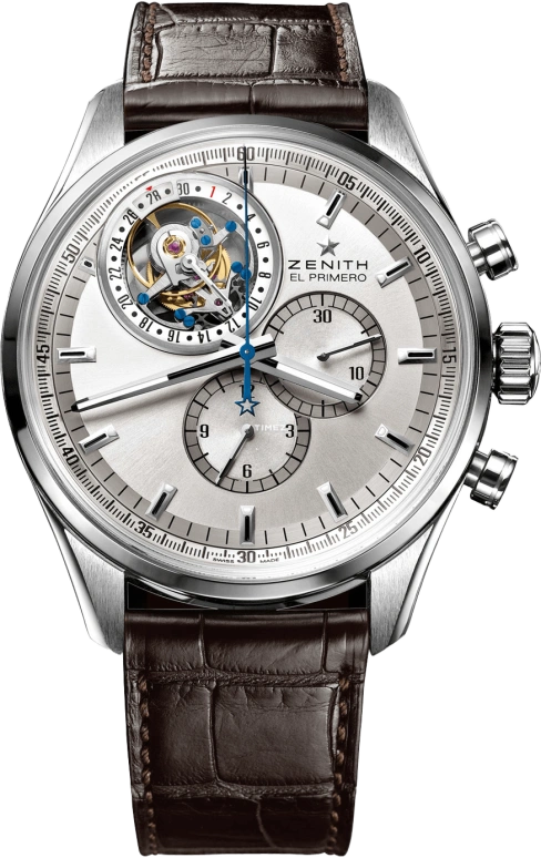 Zenith,El Primero 44mm,44mm,Stainless Steel,Silver White,Automatic,50hours,In-house Caliber,03,03.2050.4035/01.C713