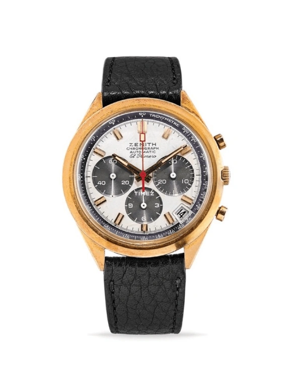 Zenith,El Primero 37mm,37mm,Yellow Gold,Cream,Black,Automatic,Chronograph,Day,G581